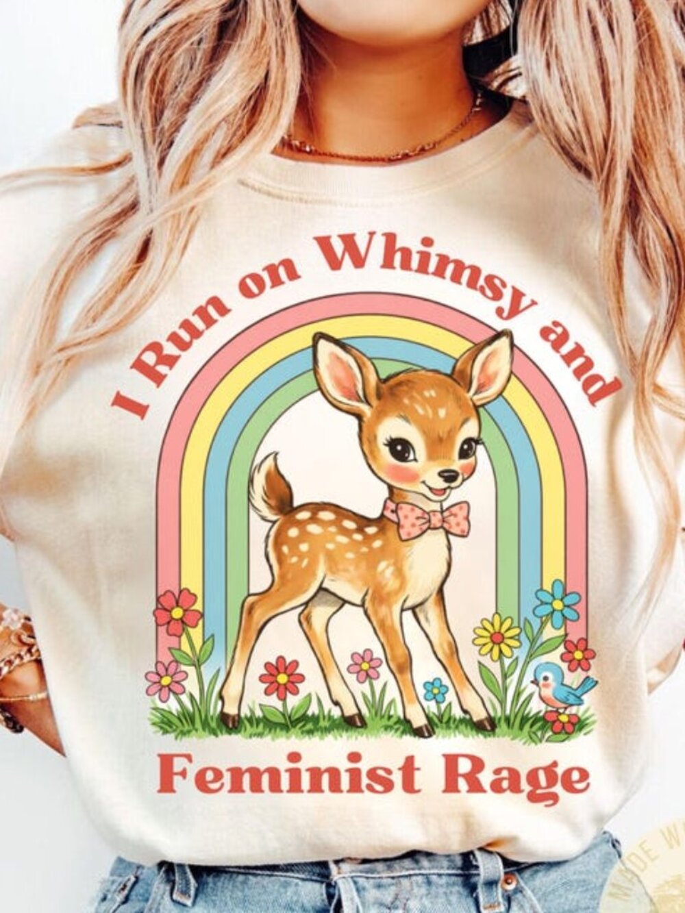 Whimsy and Feminist Rage Tee, Trendy Women's Rights